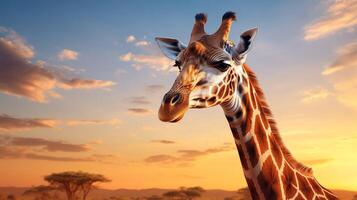 ai gegenereerd giraffe hoog kwaliteit beeld foto