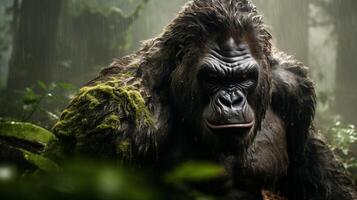 ai gegenereerd gorilla hoog kwaliteit beeld foto