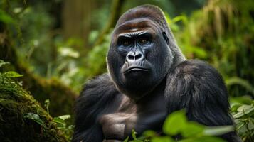 ai gegenereerd gorilla hoog kwaliteit beeld foto