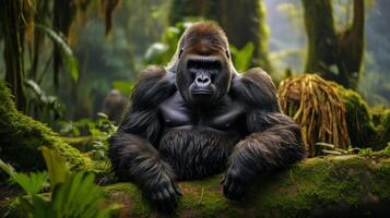 ai gegenereerd gorilla hoog kwaliteit beeld foto