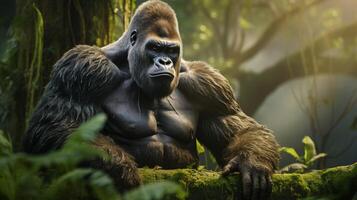 ai gegenereerd gorilla hoog kwaliteit beeld foto