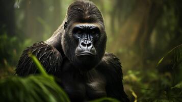 ai gegenereerd gorilla hoog kwaliteit beeld foto