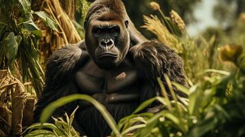 ai gegenereerd gorilla hoog kwaliteit beeld foto