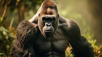 ai gegenereerd gorilla hoog kwaliteit beeld foto