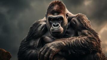 ai gegenereerd gorilla hoog kwaliteit beeld foto