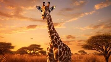 ai gegenereerd giraffe hoog kwaliteit beeld foto