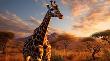 ai gegenereerd giraffe hoog kwaliteit beeld foto