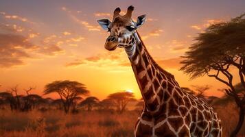 ai gegenereerd giraffe hoog kwaliteit beeld foto