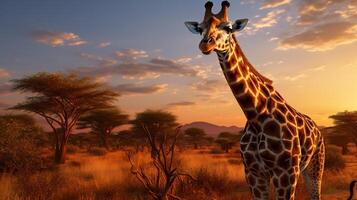 ai gegenereerd giraffe hoog kwaliteit beeld foto