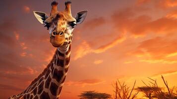 ai gegenereerd giraffe hoog kwaliteit beeld foto