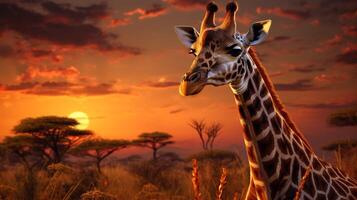 ai gegenereerd giraffe hoog kwaliteit beeld foto