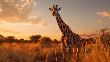 ai gegenereerd giraffe hoog kwaliteit beeld foto