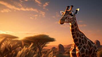 ai gegenereerd giraffe hoog kwaliteit beeld foto