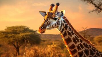 ai gegenereerd giraffe hoog kwaliteit beeld foto