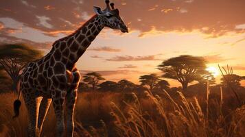 ai gegenereerd giraffe hoog kwaliteit beeld foto