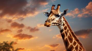 ai gegenereerd giraffe hoog kwaliteit beeld foto