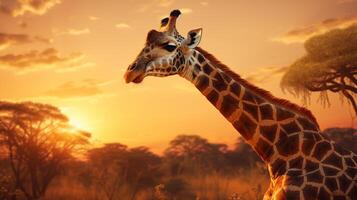 ai gegenereerd giraffe hoog kwaliteit beeld foto