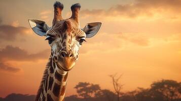 ai gegenereerd giraffe hoog kwaliteit beeld foto