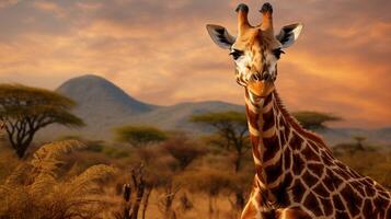 ai gegenereerd giraffe hoog kwaliteit beeld foto