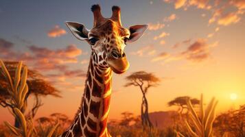 ai gegenereerd giraffe hoog kwaliteit beeld foto