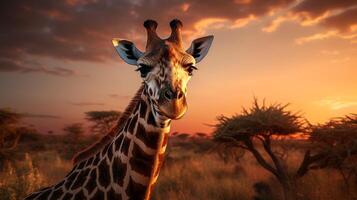 ai gegenereerd giraffe hoog kwaliteit beeld foto