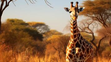 ai gegenereerd giraffe hoog kwaliteit beeld foto