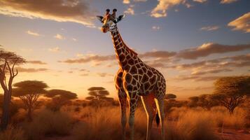 ai gegenereerd giraffe hoog kwaliteit beeld foto