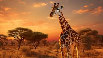 ai gegenereerd giraffe hoog kwaliteit beeld foto