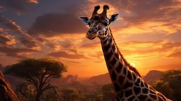 ai gegenereerd giraffe hoog kwaliteit beeld foto