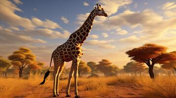 ai gegenereerd giraffe hoog kwaliteit beeld foto