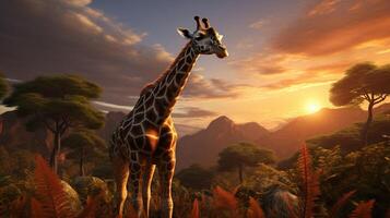 ai gegenereerd giraffe hoog kwaliteit beeld foto