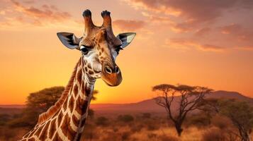 ai gegenereerd giraffe hoog kwaliteit beeld foto