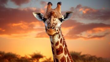 ai gegenereerd giraffe hoog kwaliteit beeld foto