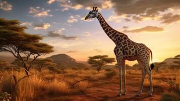 ai gegenereerd giraffe hoog kwaliteit beeld foto