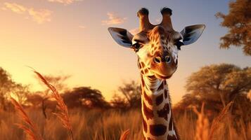 ai gegenereerd giraffe hoog kwaliteit beeld foto