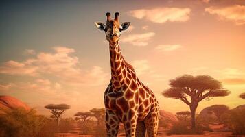 ai gegenereerd giraffe hoog kwaliteit beeld foto