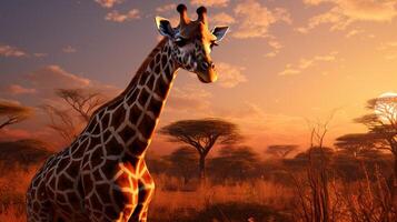 ai gegenereerd giraffe hoog kwaliteit beeld foto