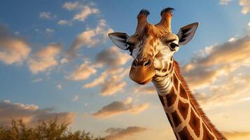 ai gegenereerd giraffe hoog kwaliteit beeld foto