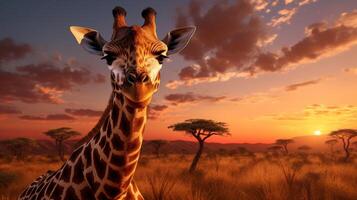 ai gegenereerd giraffe hoog kwaliteit beeld foto