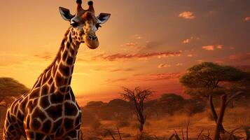 ai gegenereerd giraffe hoog kwaliteit beeld foto