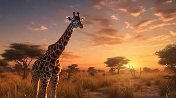 ai gegenereerd giraffe hoog kwaliteit beeld foto