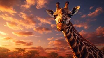 ai gegenereerd giraffe hoog kwaliteit beeld foto