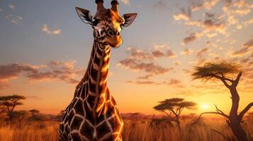 ai gegenereerd giraffe hoog kwaliteit beeld foto