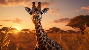 ai gegenereerd giraffe hoog kwaliteit beeld foto