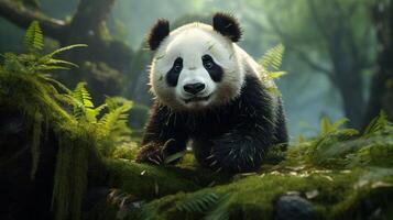 ai gegenereerd reusachtig panda hoog kwaliteit beeld foto