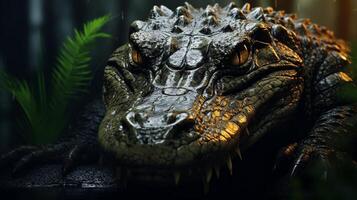 ai gegenereerd krokodil hoog kwaliteit beeld foto