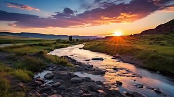 ai gegenereerd natuur landschappen achtergrond foto