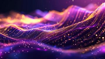 ai gegenereerd futuristische abstract achtergrond mengsels Purper en goud tinten in een boeiend Scherm. ai gegenereerd foto