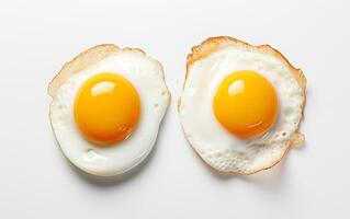 ai gegenereerd ontbijt gebakken eieren geïsoleerd Aan wit achtergrond foto
