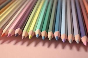 ai gegenereerd pastel kleuren potloden. genereren ai foto